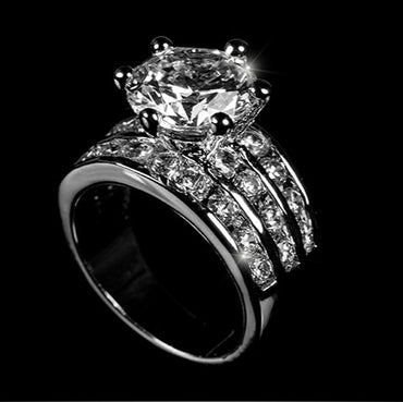 Patina 10mm Round CZ Engagement Ring | 3.8ct | 7.5ct