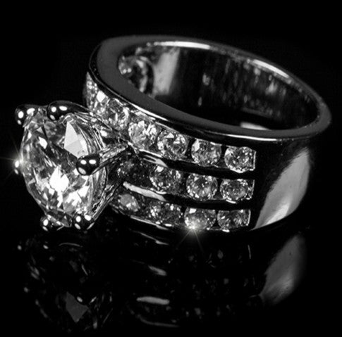 Patina 10mm Round CZ Engagement Ring | 7.5ct