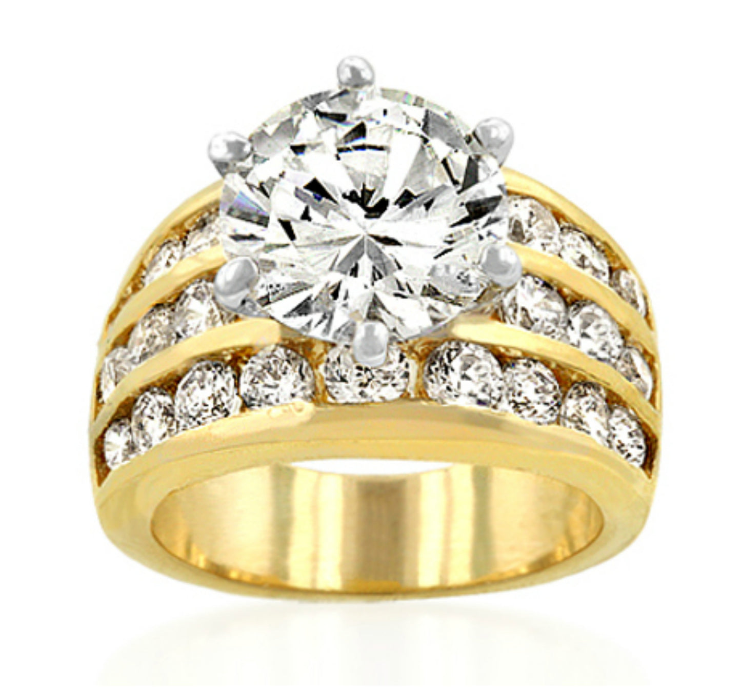 Patina 10mm Round CZ Engagement Ring | 7.5ct