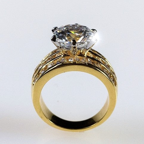 Patina 10mm Round CZ Engagement Ring | 7.5ct