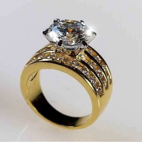 Patina 10mm Round CZ Engagement Ring | 7.5ct
