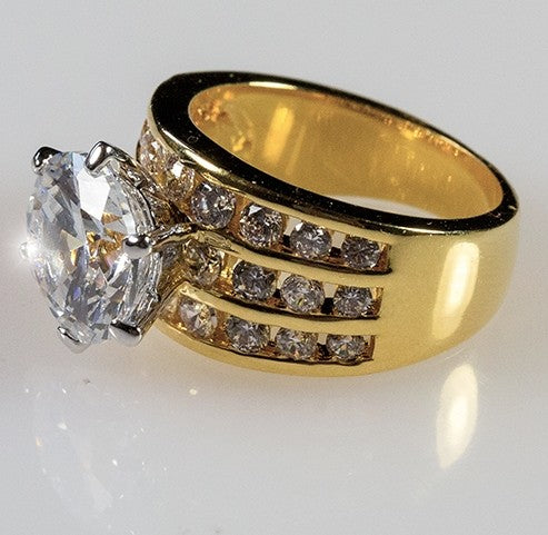 Patina 10mm Round CZ Engagement Ring | 7.5ct