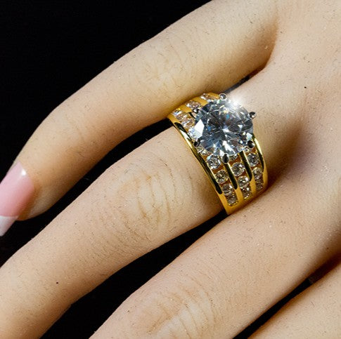 Patina 10mm Round CZ Engagement Ring | 7.5ct