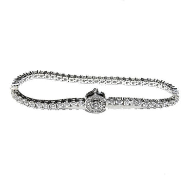 Pavana Vintage Clasp Round CZ Tennis Bracelet | 7.25in - Beloved Sparkles