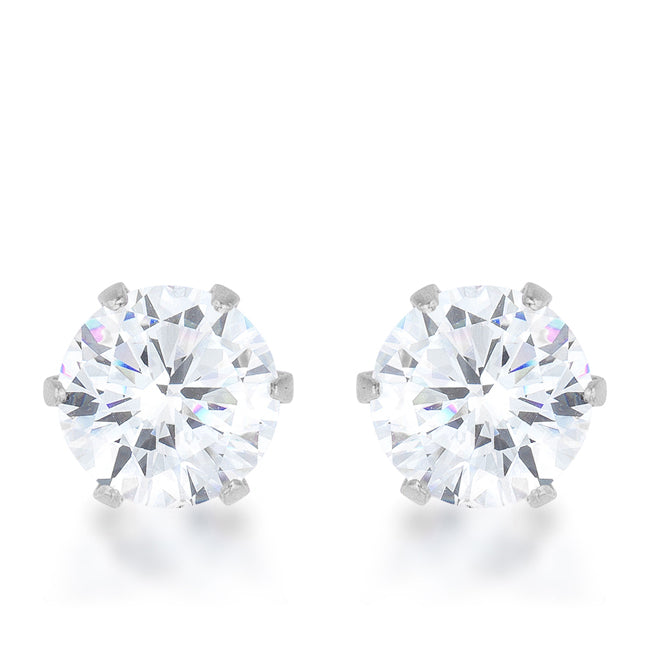 Reign 6mm Round Stud Earrings | 1ct | Stainless Steel