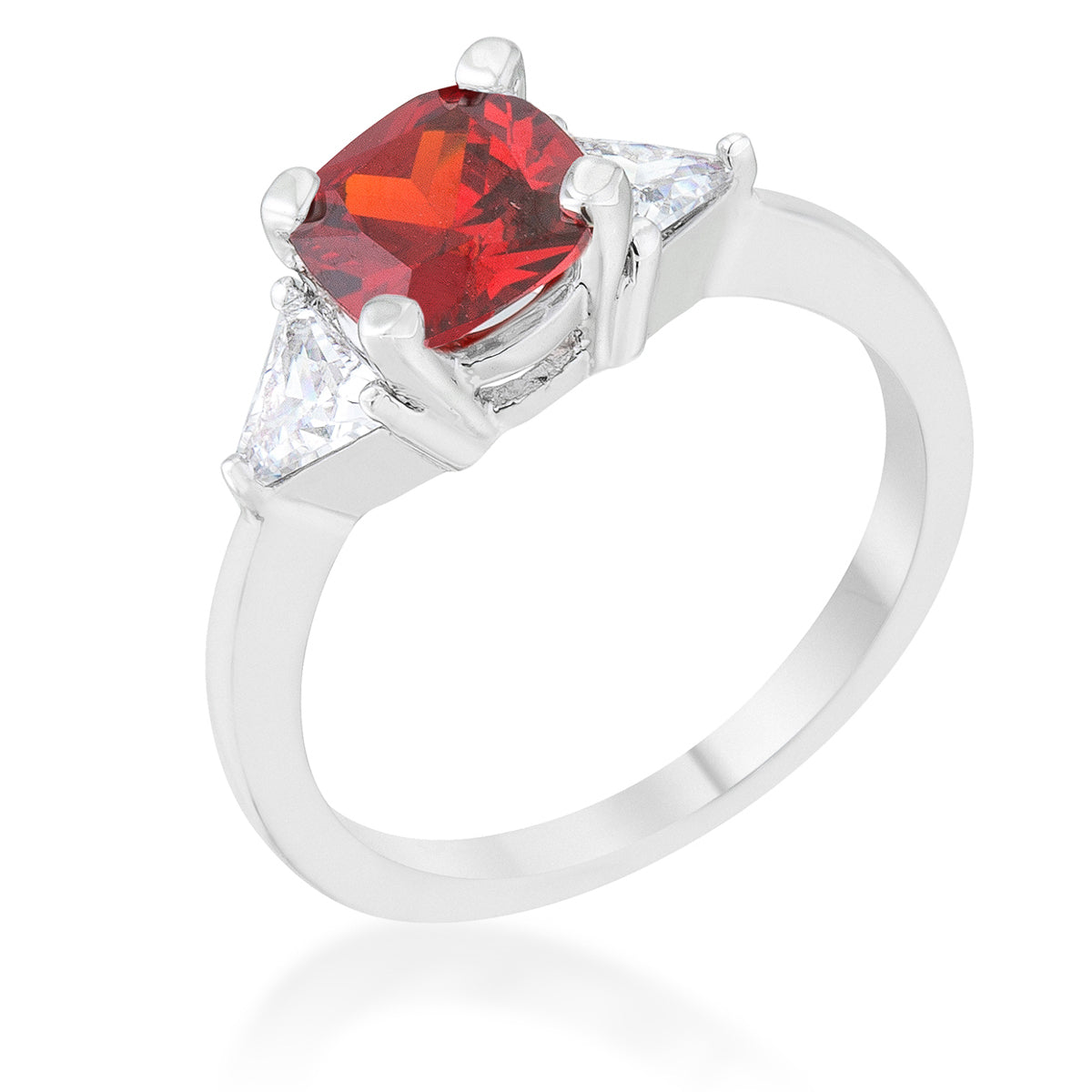 Shonda Three Stone 4mm Cushion CZ Ring | 1ct