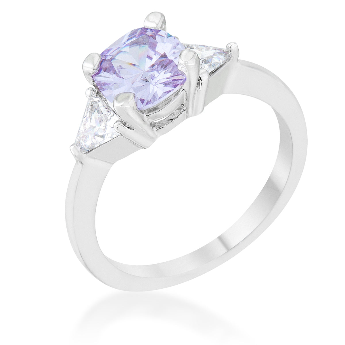 Shonda Three Stone 4mm Cushion CZ Ring | 1ct