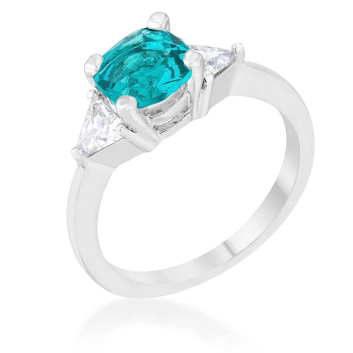 Shonda Three Stone 4mm Cushion CZ Ring | 1ct