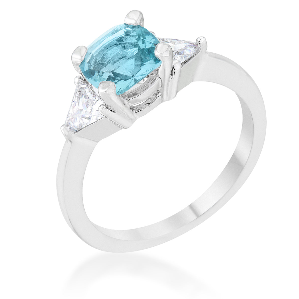 Shonda Three Stone 4mm Cushion CZ Ring | 1ct