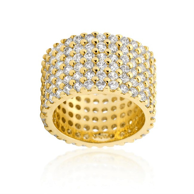 Tina CZ Eternity Wide Band Ring | 22ct