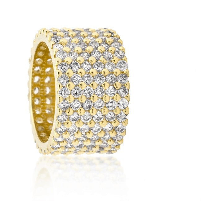 Tina CZ Eternity Wide Band Ring | 22ct