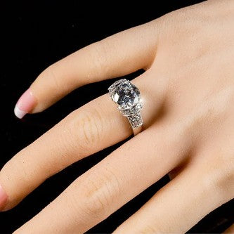 Bobbi 8mm Round CZ Tension Set Engagement Ring | 2ct