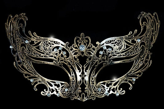 Liana Bronze Metal Lace Masquerade Mask