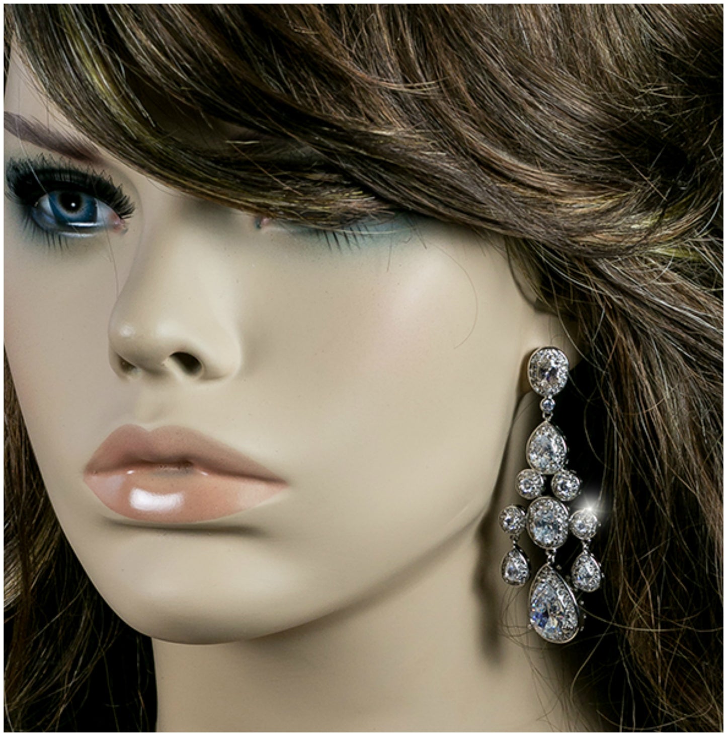 Ariana Cluster Dangle Chandelier Earrings | 2.8in