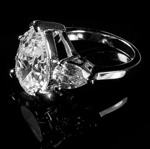 Delilah 13x10mm Pear Three Stone Engagement Ring | 6ct| 7.5ct