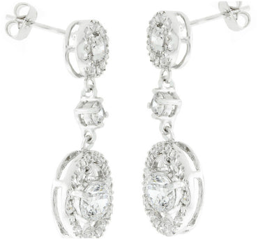 Dew Round Drop Dangle Chandelier Earrings | 2ct
