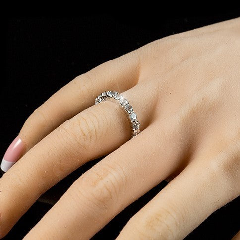Elizabeth 3mm Round Eternity Stackable Ring | 4ct