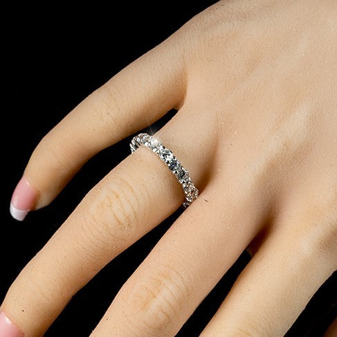 Elizabeth 3mm Round Eternity Stackable Ring | 4ct