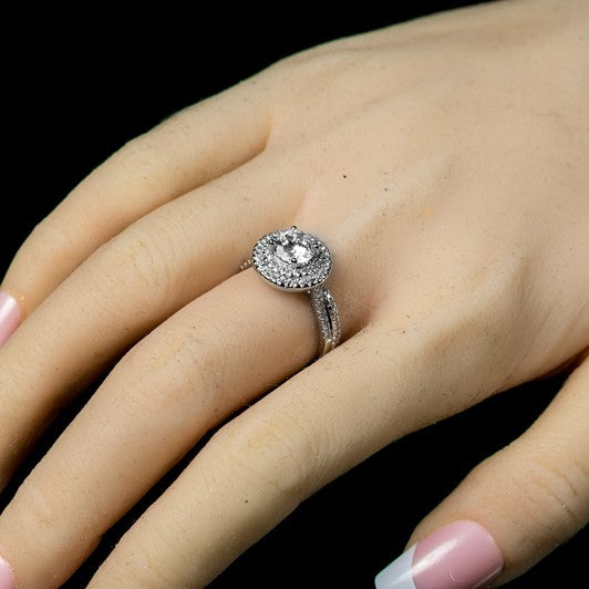 Kleta 7mm Round Halo Engagement Ring Set | 1 ct