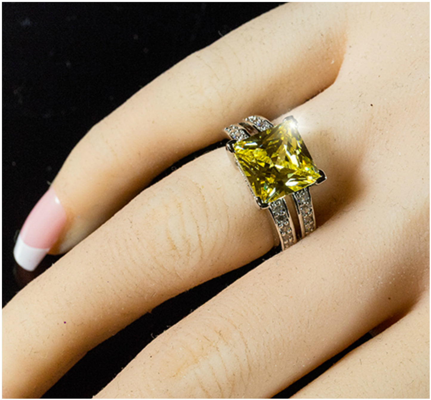 Lola 11mm Princess CZ Engagement Ring | 7.5ct