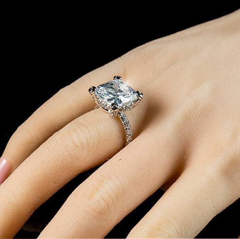 Lucine 12mm Cushion CZ Engagement Ring | 9.5ct