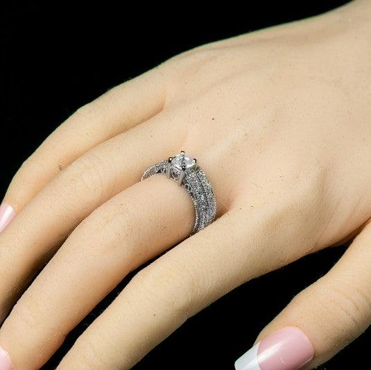 Lupe 5mm Princess Filigree Bridal Ring Set | 0.5ct |