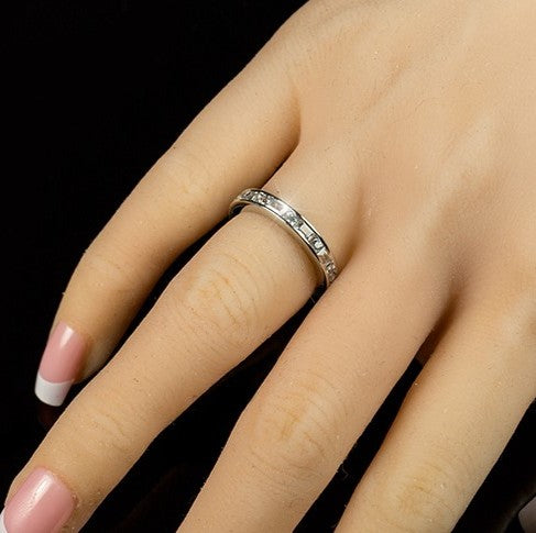 Mira 3mm Baguette CZ Eternity Ring | 2.6ct