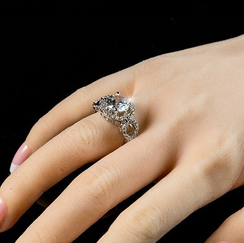 Selma 9mm Round CZ Trio Engagement Ring | 3ct | 4.5ct