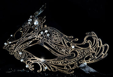Liana Bronze Metal Lace Masquerade Mask