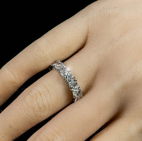 Freya 4mm Trillion Cut Eternity Band Ring | 6ct