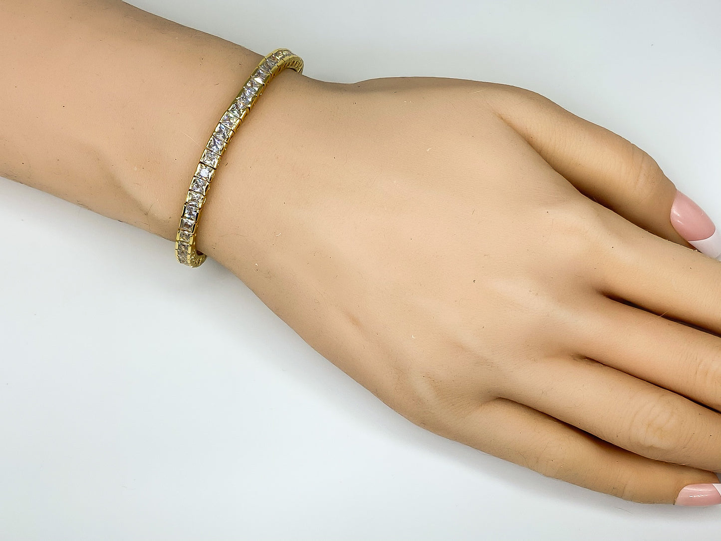 Hazel 4mm Princess CZ Tennis Bracelet | 7.25in | 19ct