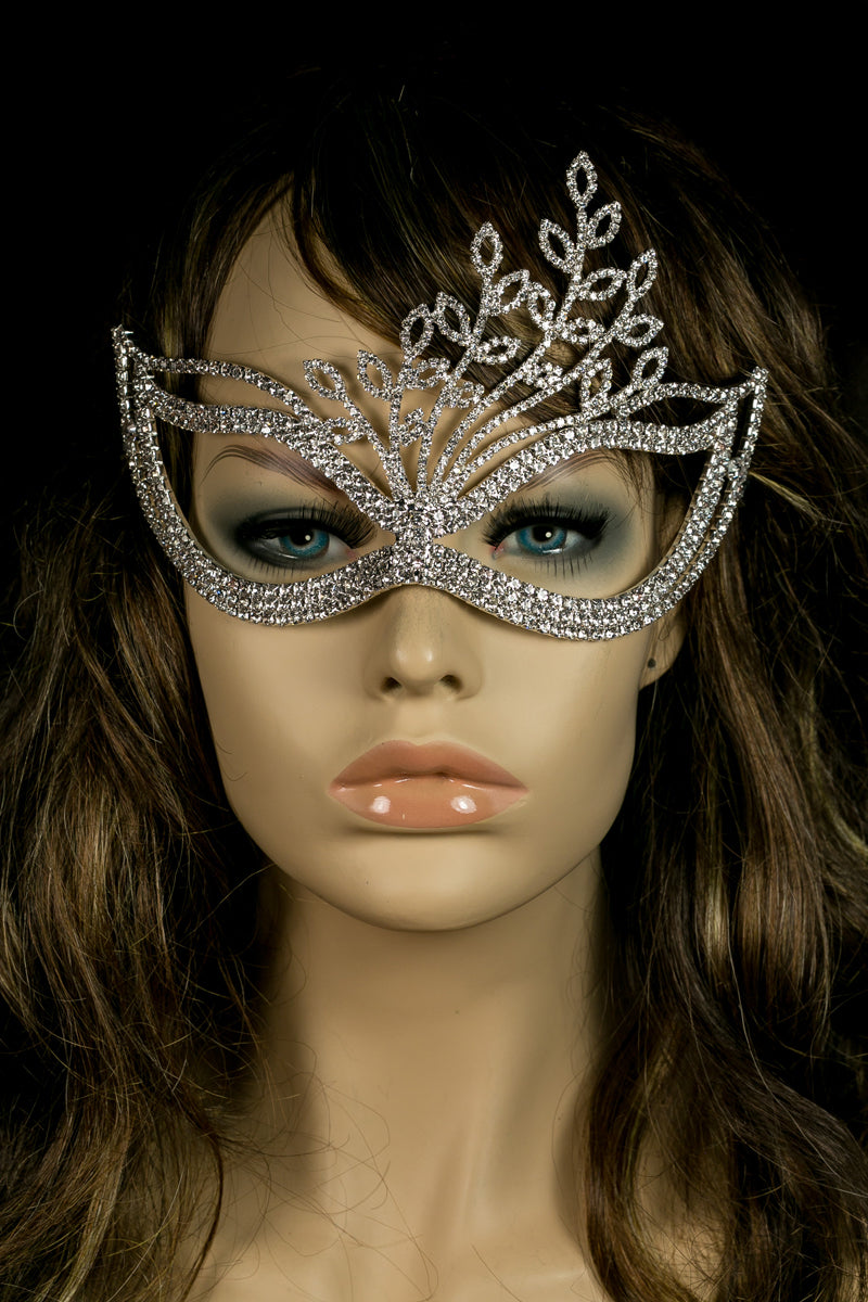 Lorelle Crystal Leaves Masquerade Mask