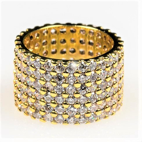 Tina CZ Eternity Wide Band Ring | 22ct