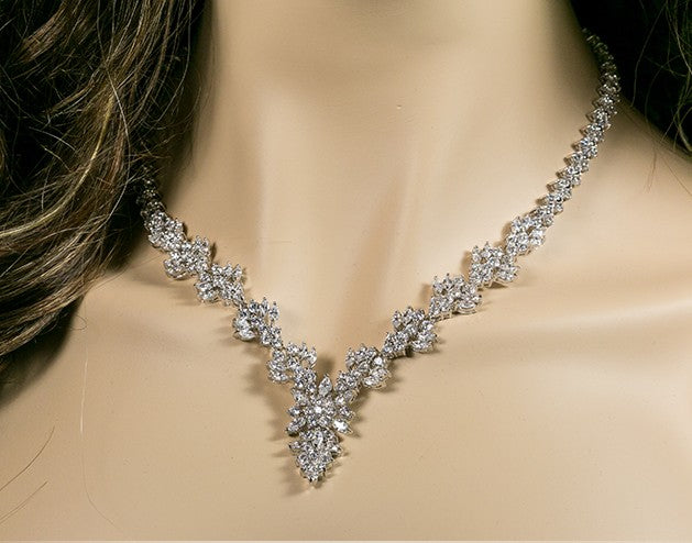 Nichelle Marquise Cluster Necklace Set
