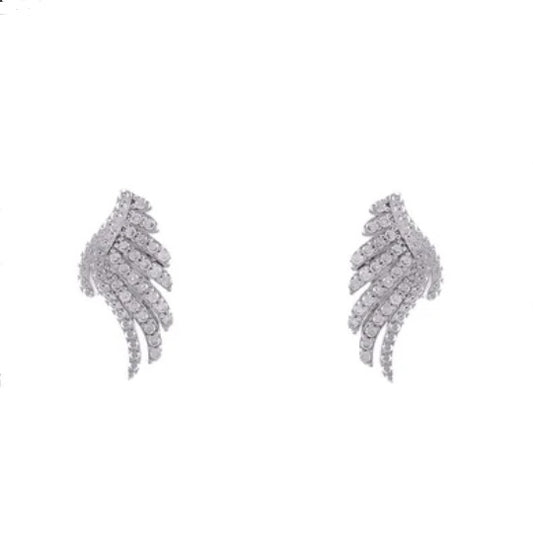 Angie Clear CZ Angel Wing Stud Earrings