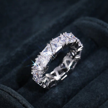 Fretila Trillant Triangle CZ Eternity Stackable Ring | 6ct
