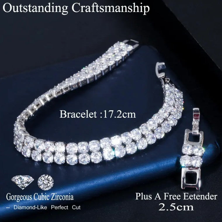 Kim Two Rows Round CZ gOLD Tennis Bracelet | 7.25 in