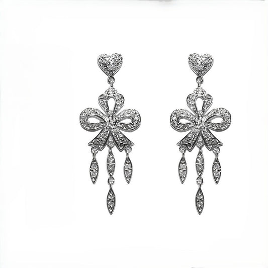 Levitt Ribbon Heart Chandelier Earrings | 50mm