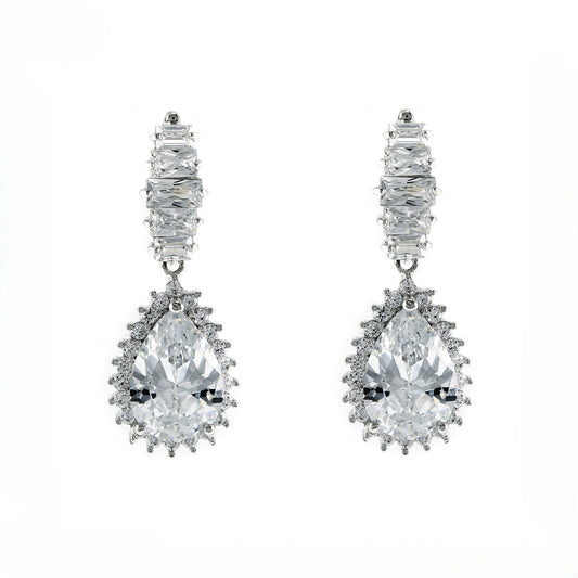 Lola CZ Pear Drop Evening Earrings