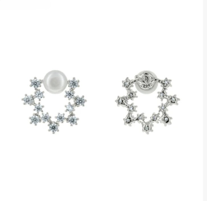 Rema Mini Pearl Cosmic CZ Stud Earrings