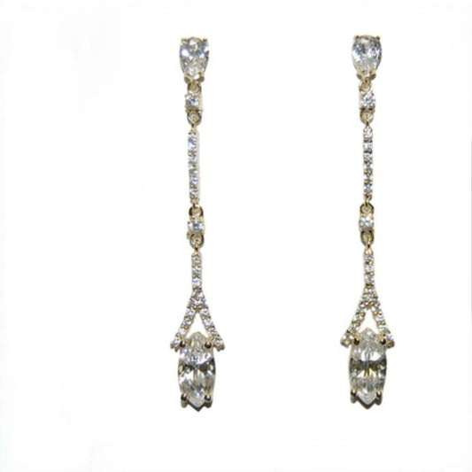 Rina Marquise Drop Linear Dangle Earrings