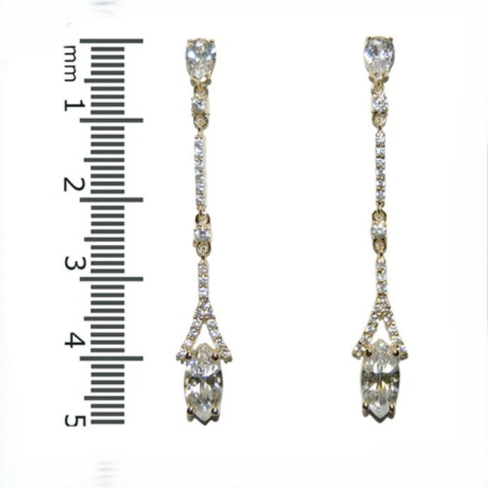 Rina Marquise Drop Linear Dangle Earrings