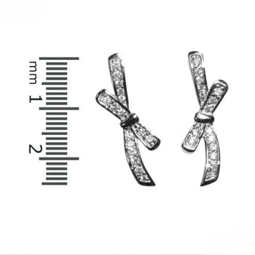 Mandy Vertical Ribbon Stud Earrings