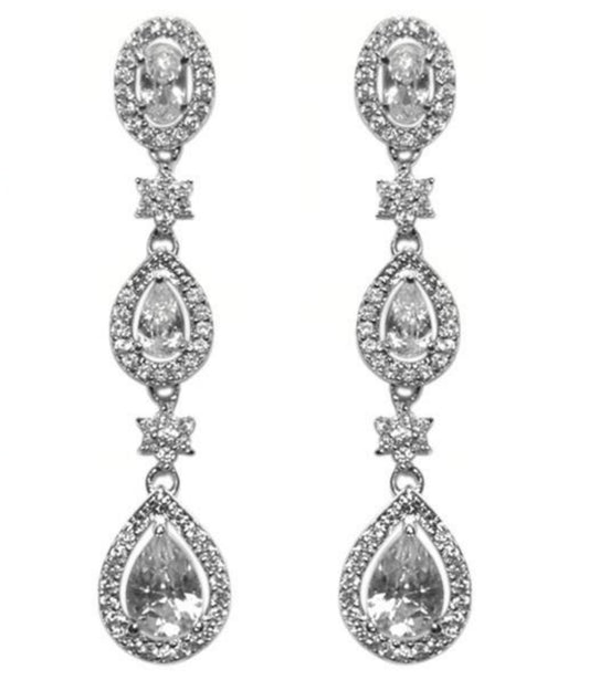 Trina Cascade Linear Chandelier Earrings | 1.7in - Beloved Sparkles