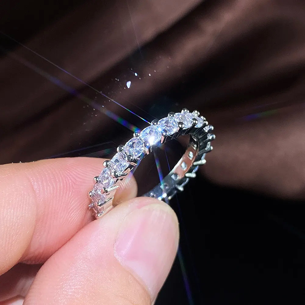 Julian 3mm Cushion CZ Eternity Ring | 2.5ct