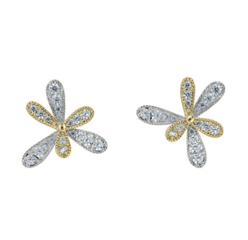 Lexi Pave CZ Double Moveable Clover Earrings