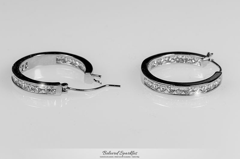 Keita Princess Cut Inside Out Hoop Earrings | 2ct