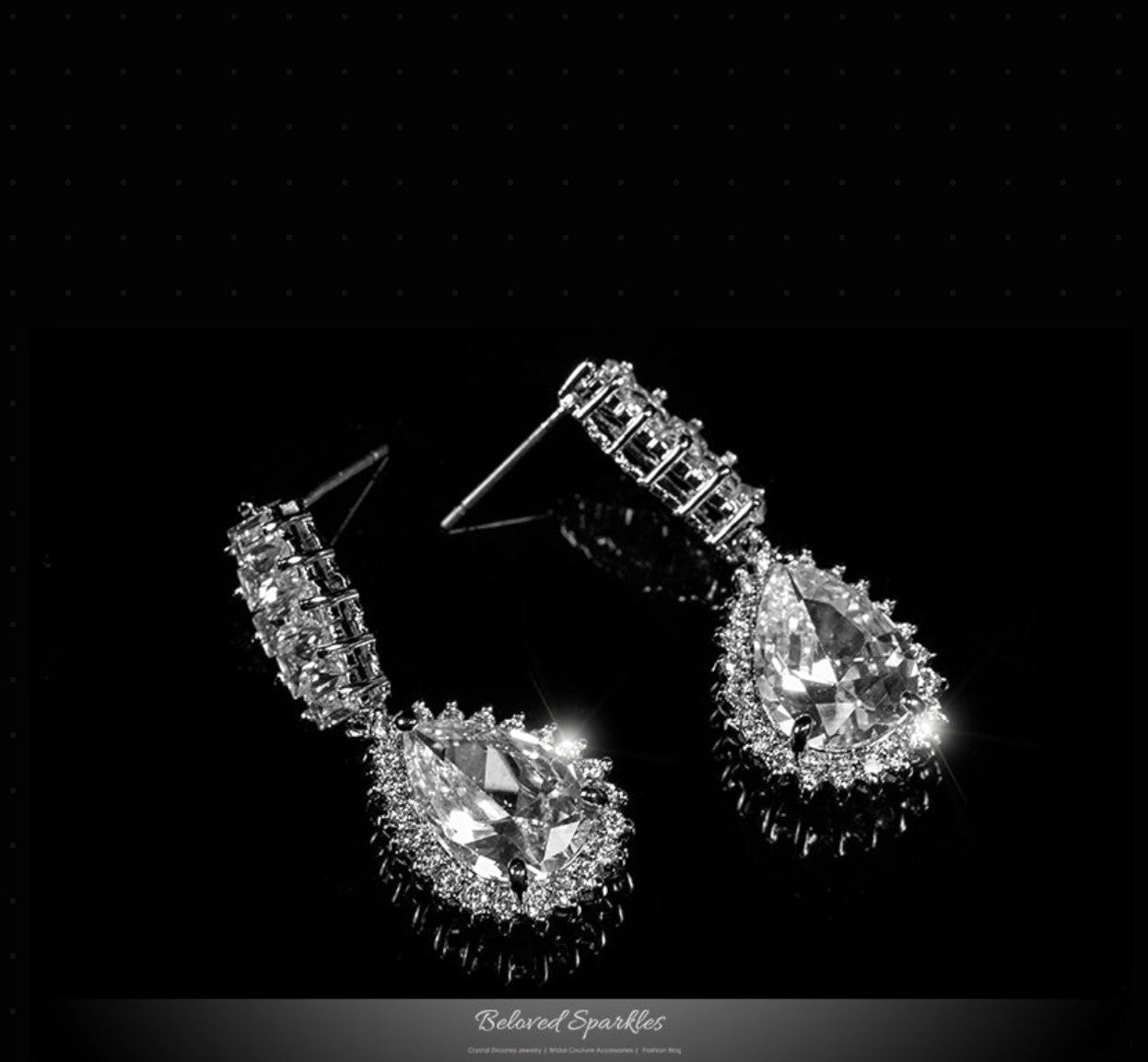 Lola CZ Pear Drop Evening Earrings