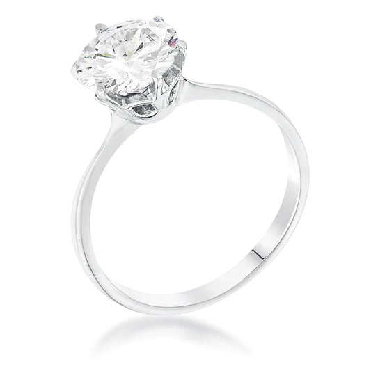 Gemma 6mm 8mm 10mm round zirconia engagement ring | 1ct - 2ct - 3.85ct
