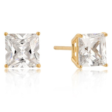 Halsey 7mm Princess CZ Stud Earrings | 2ct | Sterling Silver